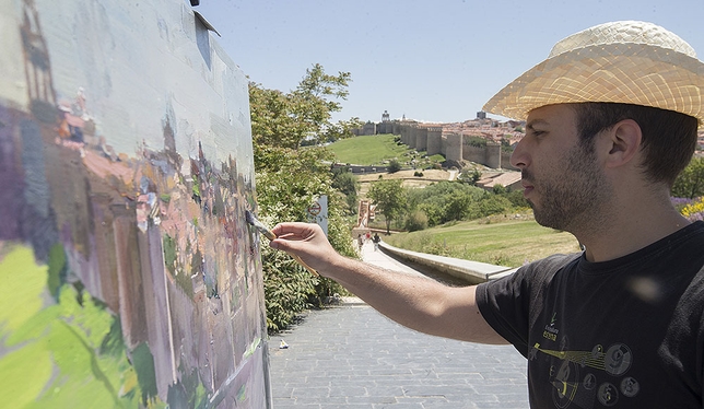 El Certamen de Pintura Rapida reunió a 200 artistas de toda España.  / DAVID CASTRO