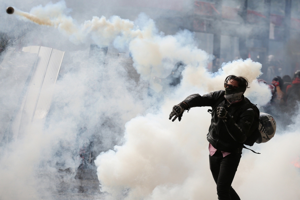 Manifestaciones contra el Gobiern en Santiago  / ELVIS GONZÁLEZ