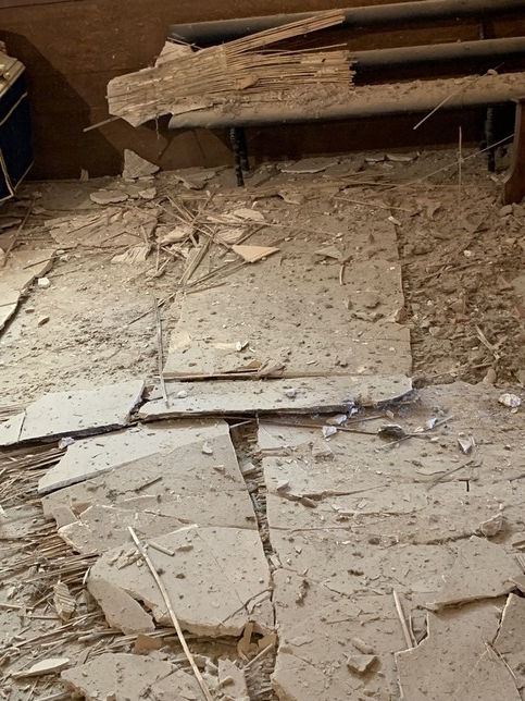Derrumbe del techo del camerino del Santuario de Sonsoles