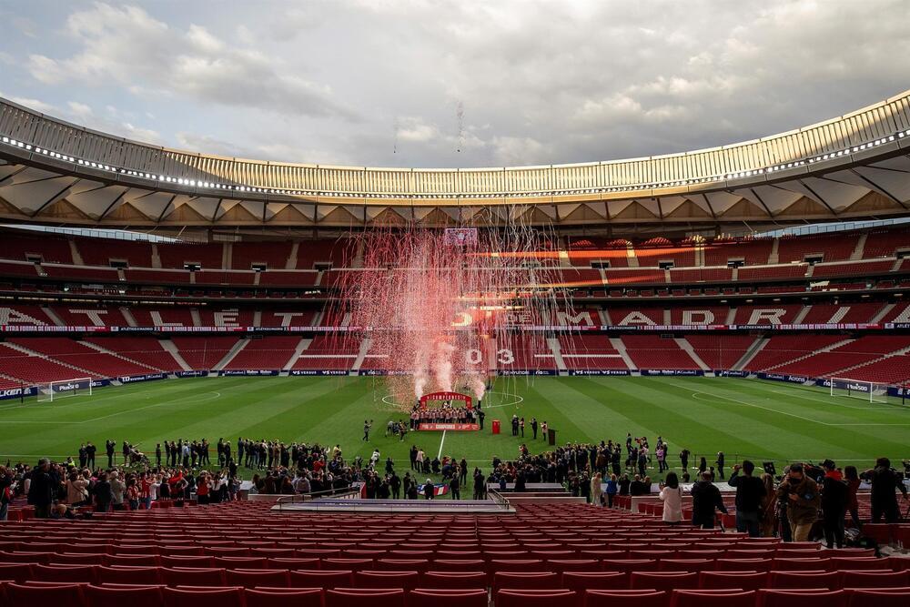 El Atlético celebra su Liga en el Metropolitano