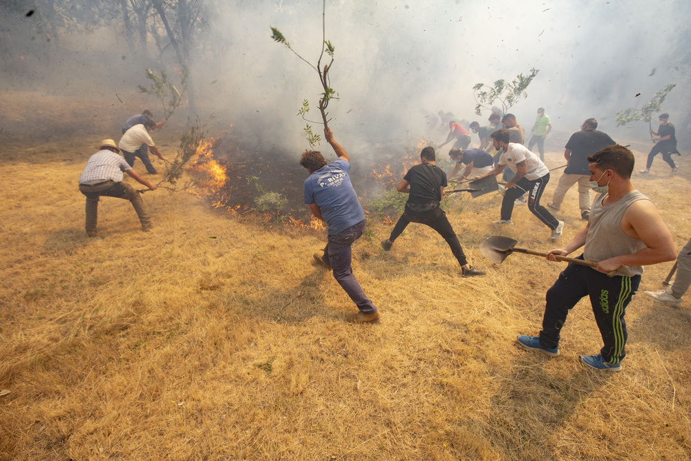 El fuego avanza por la vertiente sur.  / DAVID CASTRO