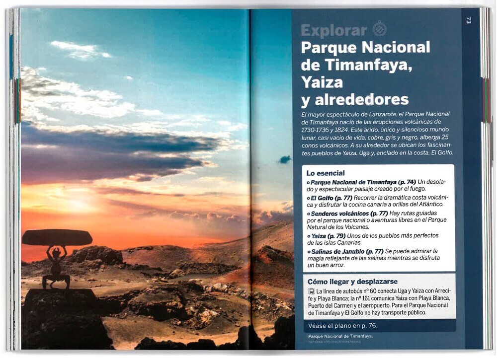 Interior de la Guía de Lanzarote. Parque nacional de Timanfaya...