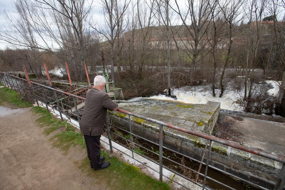 Las lluvias de los últimos días han hecho aumentar el cauce del rio Adaja.  / DAVID CASTRO