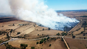 Sigue activo el incendio forestal en Fuenteliante (Salamanca)