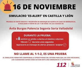 El sistema masivo de alertas llega este miércoles a Ávila
