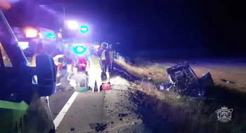 5 heridos al colisionar un camión y una furgoneta en Burgos